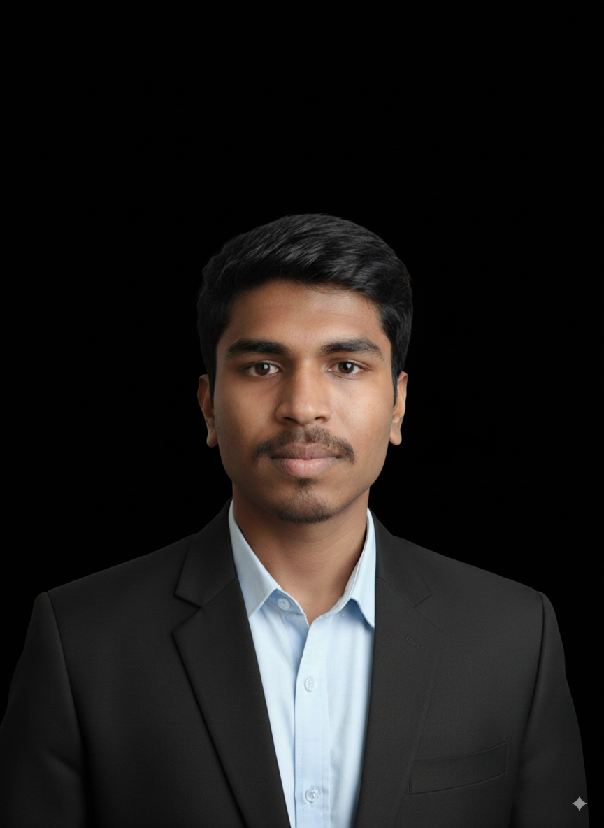 Portrait of Rakesh D, a computer science student with a friendly smile